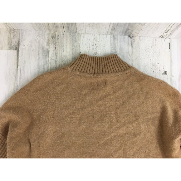 Gap Pullover Sweater Cable Knit Mockneck Wool Blend Neutral Oversized Fit Sz S - Picture 11 of 16